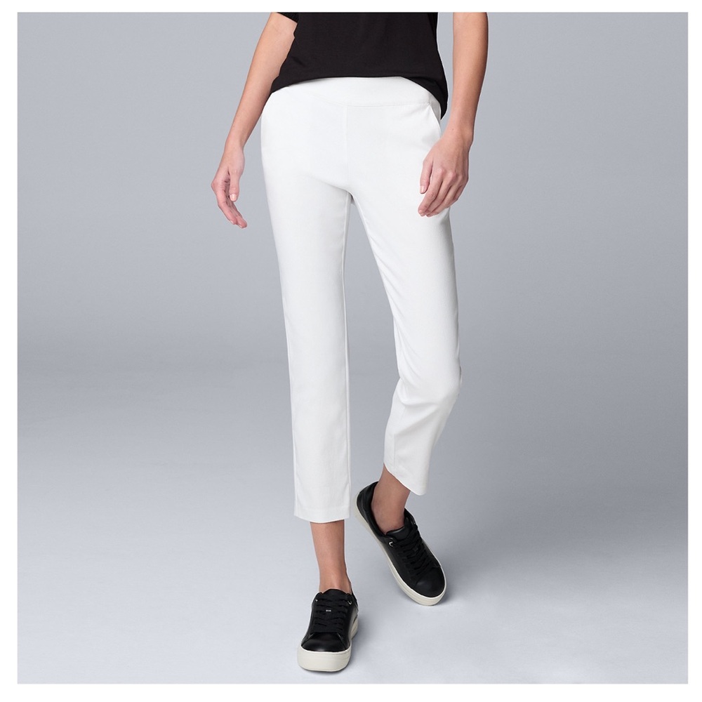 Simply Vera Vera Wang White Pull On Ankle Pants